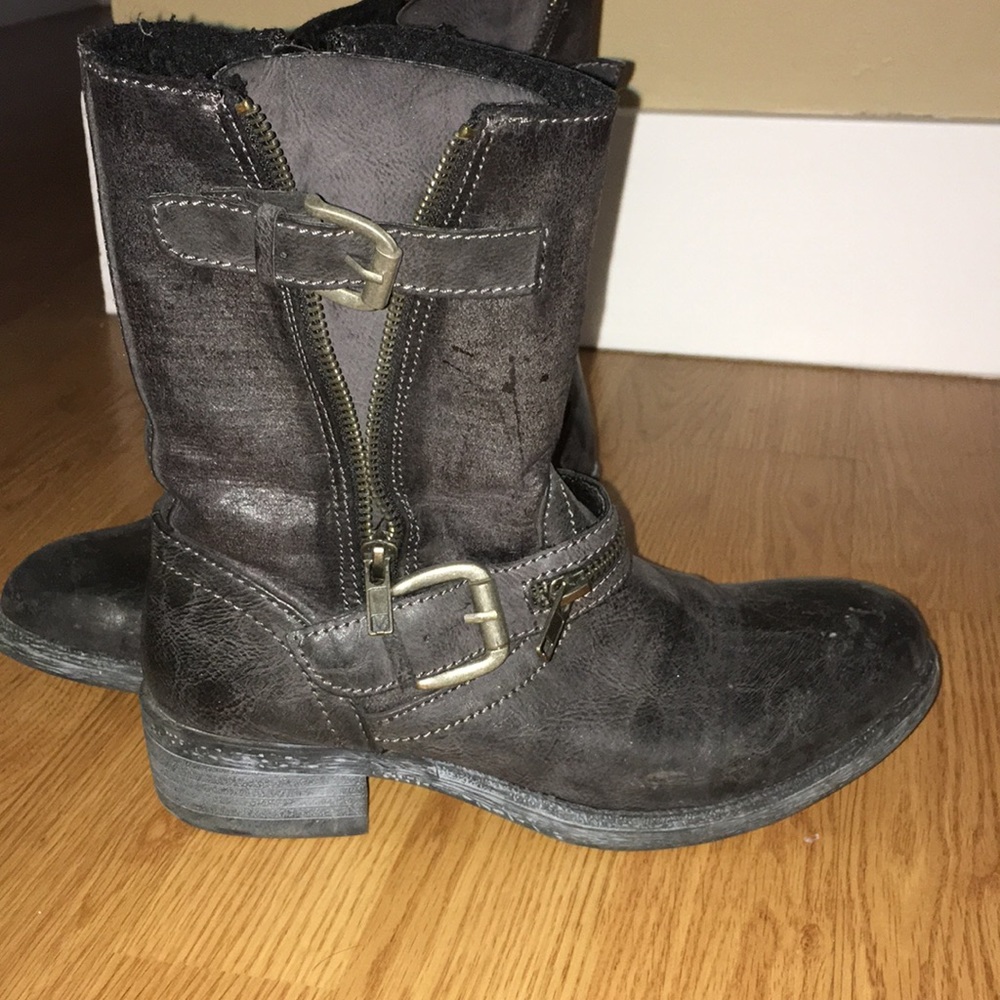 Black combat boots